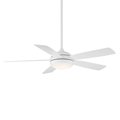 Wac Odyssey 5-Blade Smart Ceiling Fan 54in Matte White with 3000K LED Light Kit and Remote Control F-005